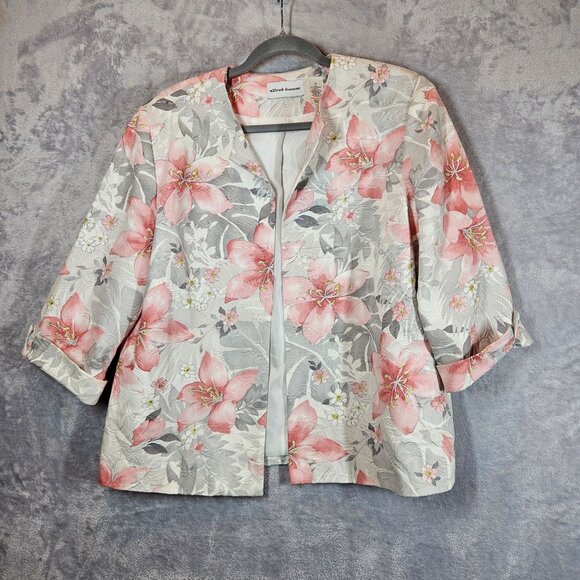 Alfred Dunner feminine floral formal jacket Womens 12 open career wedding party - Picture 2 of 9